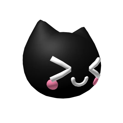 Black Kawaii Kitty Head