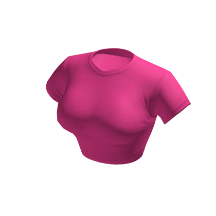 Crop Top Pink Basic Tight Baby Baddie Tee Shirt