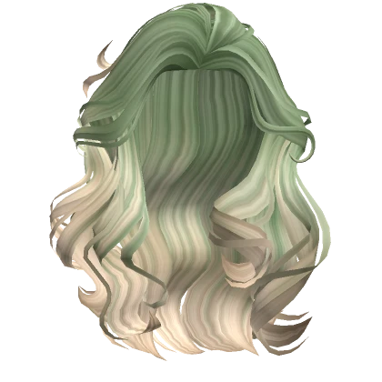 Casually Tossed Messy Hair Green Blonde Ombre