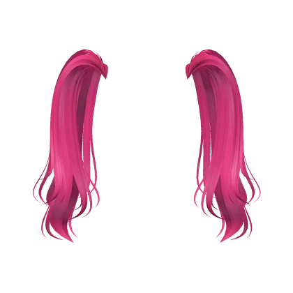 Messy Summer Pigtails in Hot Pink