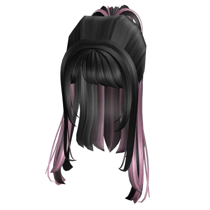 Stylish Half Up Straight Y2K Hair in Black/Pink