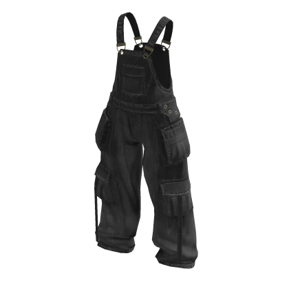 Baggy Oversized Denim Overalls in Grey