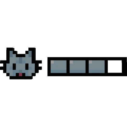 Light Blue Frost Cat 8-Bit Health Bar