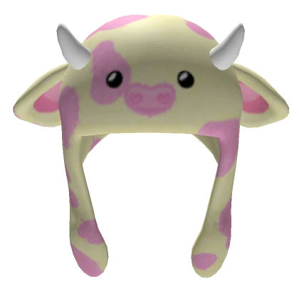 Kawaii Blonde Pink Cow Beanie