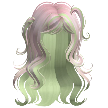 ♡ Cute Long Swirl Half Pigtails Igari Pink & Green