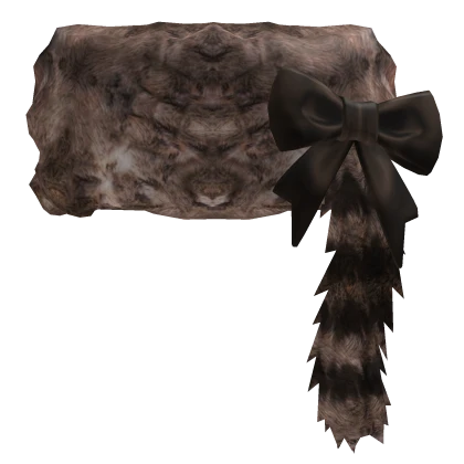 Brown Ushanka Raccoon Tail with Bow