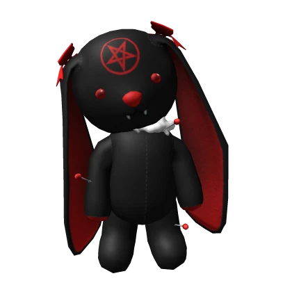Satanic Black W Red Voodoo Bunny Plushie Backpack