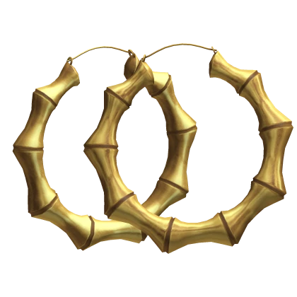 Y2K Gold Glam Bamboo Metal Hoops