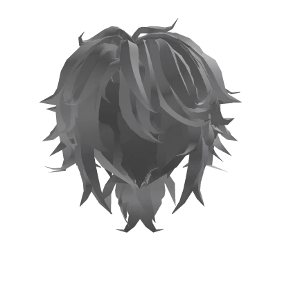 Fluffy Gray Hair w Low Ponytail