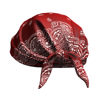 Bandana Red Paisley Durag Tied Headscarf 2000s Y2K