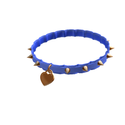 Spikey Royal Blue Heart Choker 3.0