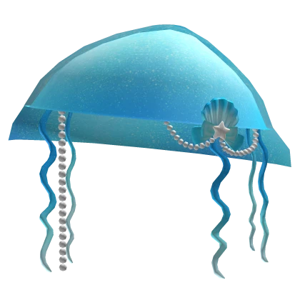 Light Blue Jellyfish with Pearls & Seashell Bow