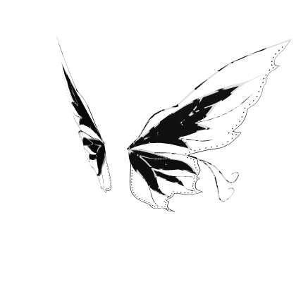Black Glitching Butterfly Fairy Wings