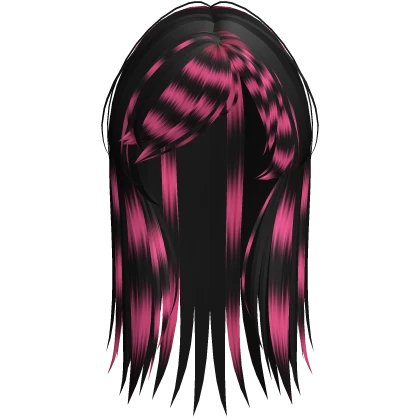 Pink & Black Raccoon Messy Spikey Punk Scene Hair