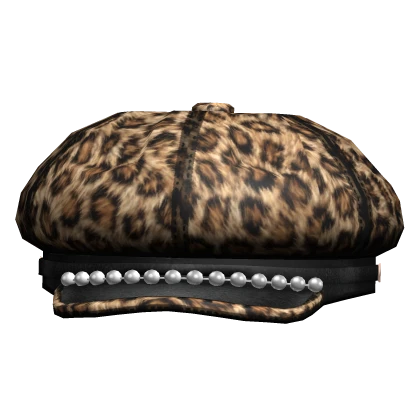 Leopard McBling Gyaru Newsboy Cap