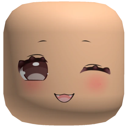 Kawaii Winky Face [Beige]