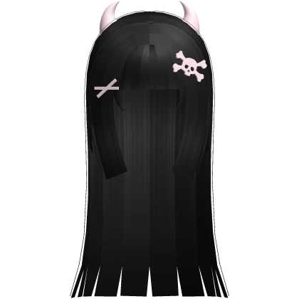 🤍 pretty little imp straight hime hair black pink