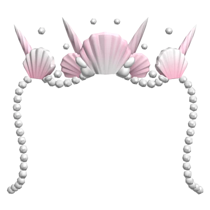 Mermaid Shell Crown w/ Pearls in Light Pink