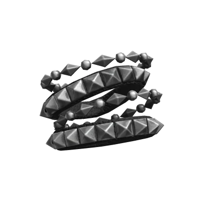 Studded Silver Bracelets Punk Set (Left) 3.0