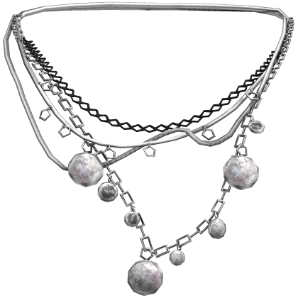 Vintage Layered Silver Chrome Necklaces Stack 3.0