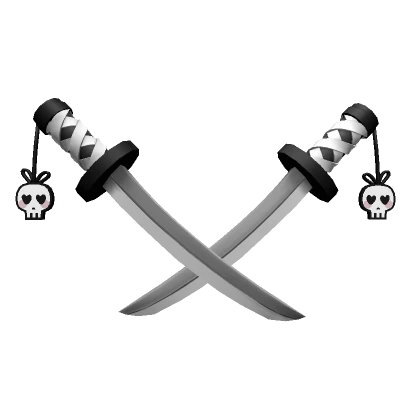 Black Skull Hair Katanas