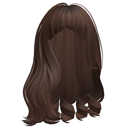 Long n' Sweet Wavy Hair w/ Curtain Bangs (Brown)