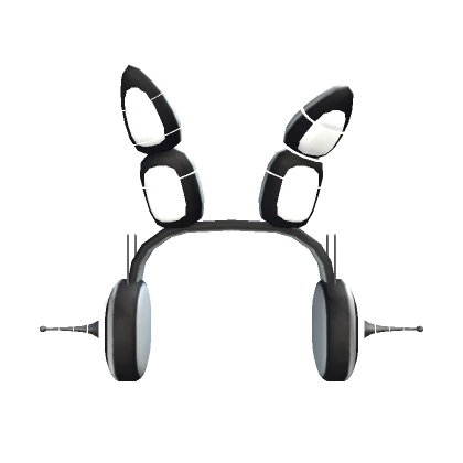 White and Black Bunny Headphones