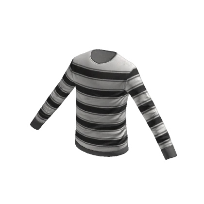 Striped Long Sleeve Shirt - Black White