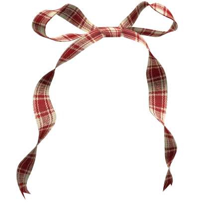 Igari Red Plaid Satin Ribbon Bow Pony
