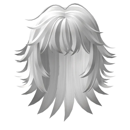 Short Messy Anime Wolf Cut in White