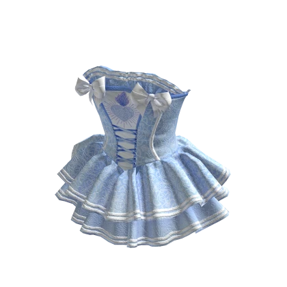 ✨ Royale Kawaii Corset Ruffle Blue Dress