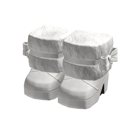 🍀Cute Fluffy Heel Boots (White)