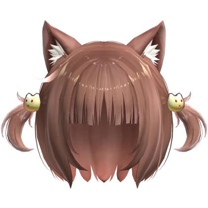 Cute Cat Student Pigtails Hair Neko Azuki