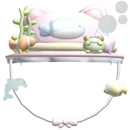 cutesy pastel under the sea kitty bucket hat