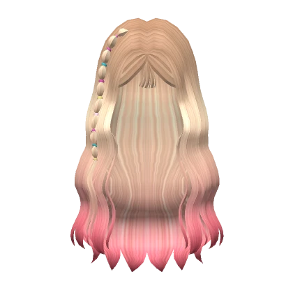 Long Wavy Idol Hair Blonde to Pink