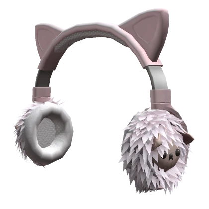 Pink Fluffy Cat Headphones