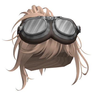 Blonde Dashy Shelly Ponytail W Brown Goggles