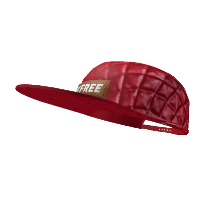 #FREE Red Tilted Flat Brim Baseball Hat