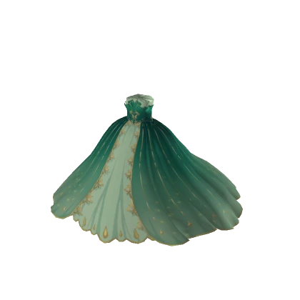 off-the-shoulder gown in gradient green