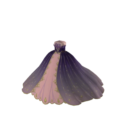 off-the-shoulder gown in gradient purple