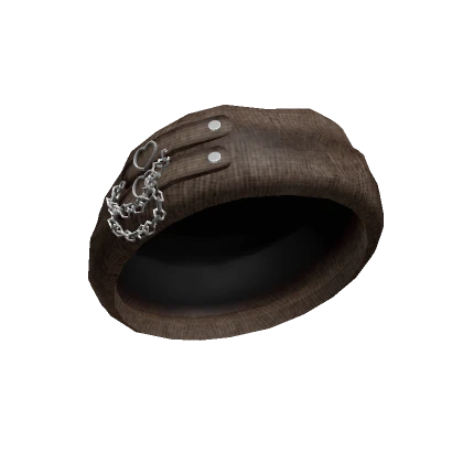 Brown Chain Heart Beret