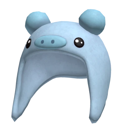 Light Blue Cute Pig Hood