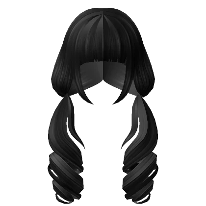 Low Shoulder Swirly Pigtails in Black