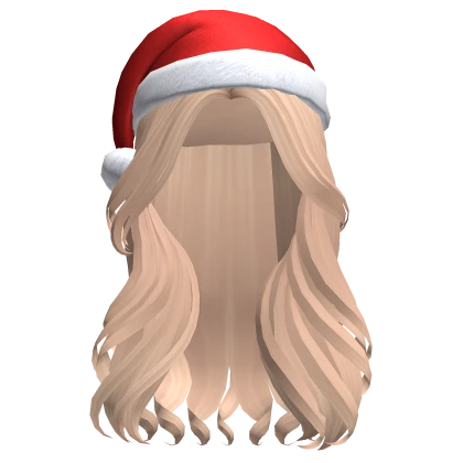 Stylish Curly Christmas Hair w/ Santa Hat (Blonde)