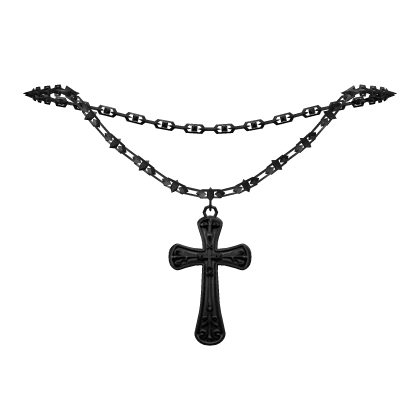 ♰ : 1.0 / r6 black cross pendant chain necklace