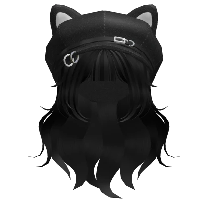 Black cat beret hat hair 🐱