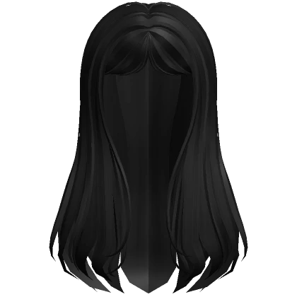 Straight Long Curtain Bangs Hair ( Black )