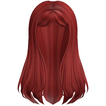 Straight Long Curtain Bangs Hair ( Red )