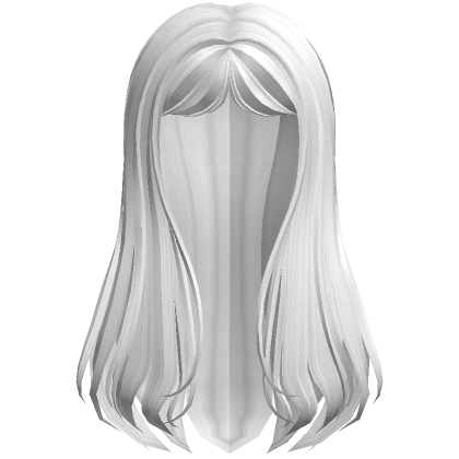 Straight Long Curtain Bangs Hair ( White )