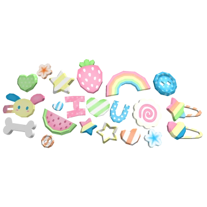 Decora Kawaii Cute Rainbow Harajuku Clips w Stars